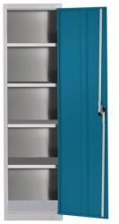 Acial fém műhelyszekrény, 198 x 54 x 43 cm, szürke/kék