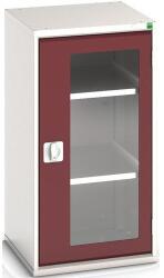 bott Műhelyszekrény átlátszó ajtókkal Bott Verso, 100 x 52, 5 x 55 cm, 2 polccal, szürke-piros