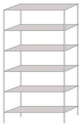 Schulte Design Hathor fém polcállvány, alapkivitel, 200 x 100 x 30 cm, 1 400 kg, 6 polc, világosszürke