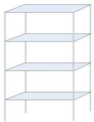 Schulte Design Andras fém polcállvány, alapkivitel, 250 x 150 x 50 cm, 1 600 kg, 4 polccal, horganyzott