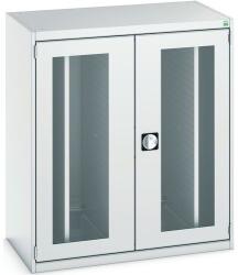 bott Cubio műhelyszekrény kihúzható perforált panelekkel, 120 x 105 x 65 cm, átlátszó ajtó, szürke-szürke - manutan - 1 841 856 Ft