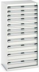 bott Műhely fiókos szekrény Bott Cubio, 160 x 80 x 65 cm, 11 fiókos, szürke-szürke