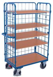 Cordes Polcos kocsi 3 hálós fallal, 5 polccal, 500 kg-ig, 119 x 62, 5 x 182 cm, kék