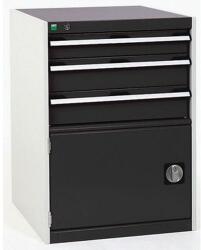 bott Műhely fiókos szekrény Bott Cubio, 90 x 65 x 75 cm, 3 fiók, 1 szekrény, szürke-antracit