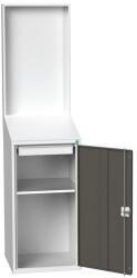 bott Workstation Economy Bott, panellel, 1 polccal, 1 fiókkal, 200 x 52, 5 x 55 cm, szürke-antracit