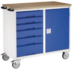 bott Karbantartó fiókos kocsi Bott Verso, 98 x 105 x 60 cm, 6 fiókos, szekrényes, multiplex, szürke-kék