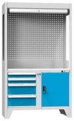 POLAK Ellenőrző munkaállomás, 203 x 120 x 60 cm, kék