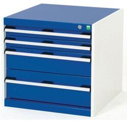 bott Műhely fiókos szekrény Bott Cubio, 60 x 65 x 75 cm, 4 fiókos, szürke-kék