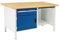 bott Műhelyasztal Bott Cubio Tároló, 84 x 150 x 75 cm, 1 szekrény, 1 fiók, polc, multiplex, szürke-kék