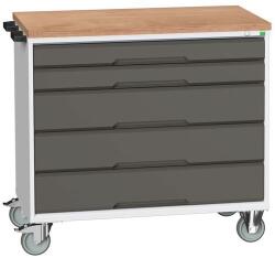 bott Verso mobil íróasztal fiókokkal, 98 x 105 x 60 cm, 5 fiókos, multiplex, szürke-antracit