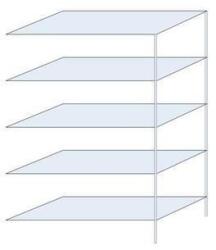 Schulte Design Ogmios fém polcállvány, hozzáépíthető, 200 x 130 x 60 cm, 1300 kg, 5 polc, 250 kg/polc, horganyzott