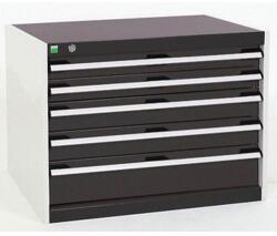 bott Műhely fiókos szekrény Bott Cubio, 60 x 80 x 52, 5 cm, 5 fiókos, szürke-antracit