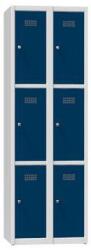 Polak Fém szekrény, 6 doboz, 1850 x 600 x 500 mm, szürke/sötétkék