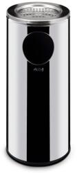 ALDA Marco kültéri fém szemétkosár hamutartóval, űrtartalma 34 l, fényes rozsdamentes acél