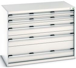 bott Műhely fiókos szekrény Bott Cubio 200, 100 x 130 x 75 cm, 5 fiókos, szürke-szürke