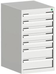 bott Műhely fiókos szekrény Bott Cubio, 90 x 52, 5 x 52, 5 cm, 7 fiókos, szürke-szürke
