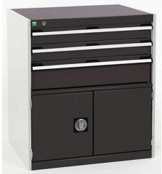 bott Műhely fiókos szekrény Bott Cubio, 90 x 80 x 75 cm, 3 fiók, 1 szekrény, szürke-antracit