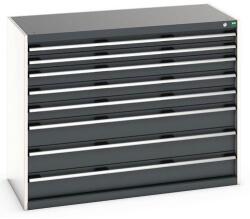 bott Műhely fiókos szekrény Bott Cubio 200, 100 x 130 x 65 cm, 8 fiókos, szürke-antracit