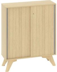 Alfa Office Alacsony szekrény Alfa Root tolóajtóval, 2 polc, 100 x 45 x 121, 5 cm, tölgy
