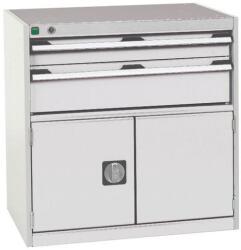 bott Műhely fiókos szekrény Bott Cubio, 80 x 80 x 52, 5 cm, 2 fiók, 1 szekrény, szürke-szürke