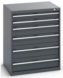 bott Műhely fiókos szekrény Bott Cubio 200, 100 x 80 x 65 cm, 6 fiókos, antracit-antracit