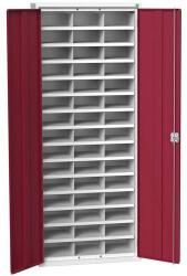 bott Verso fém műhelyszekrény rekesszel, 200 x 80 x 35 cm, 45 rekeszes, szürke-piros