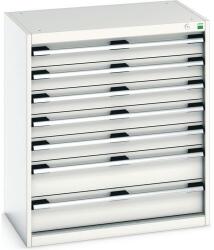 bott Műhely fiókos szekrény Bott Cubio, 90 x 80 x 52, 5 cm, 7 fiókos, szürke-szürke