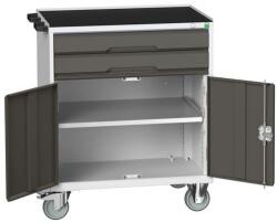 bott Verso mobil íróasztal fiókokkal, 96, 5 x 80 x 55 cm, 2 fiók, szekrény, matrac, szürke-antracit