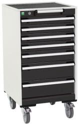 bott Cubio mobil fiókos szekrény, 98, 5 x 52, 5 x 52, 5 cm, 7 fiókos, matt, szürke-antracit