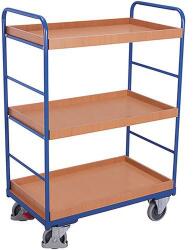 Cordes Magas polcos kocsi, 250 kg-ig, 3 polc megemelt élekkel, 153 x 106 x 70 cm, kék