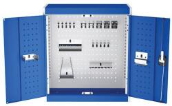 bott Cubio akasztós szekrény szerszámtartókkal és perforált panelekkel, 70 x 52, 5 x 32, 5 cm, 20 tartó, szürke-kék
