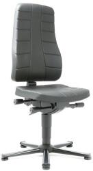 Bimossa Munkaszék Bimos All In One 9643 siklóval lábtartó nélkül, poliuretán ülés, magas háttámla, fekete