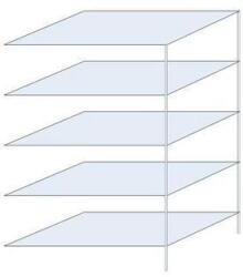 Schulte Design Taranis fém polcállvány, hozzáépíthető, 200 x 130 x 80 cm, 1170 kg, 5 polccal, ezüst