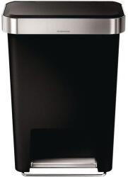 VEPA BINS Szögletes szemetes, 45 l, Simpele Human, szín: fekete