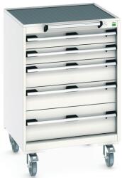 bott Cubio mobil fiókos szekrény, 98, 5 x 65 x 65 cm, 5 fiókos, matt, szürke-szürke