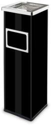 ALDA Mirage kültéri fém szemétkosár hamutartóval, űrtartalma 22 l, fekete