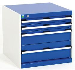 bott Műhely fiókos szekrény Bott Cubio, 60 x 65 x 52, 5 cm, 4 fiókos, szürke-kék
