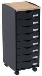 PAPERFLOW mobil fiókos szekrény, 8 fiókkal, fekete