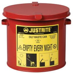 Justrite SoundGard fém hulladékolaj tartály, piros, 8 l