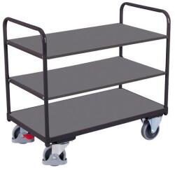 Variofit Polcos kocsi, 250 kg-ig, 3 polc, 99 x 91 x 50 cm, szürke