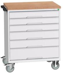 bott Verso mobil íróasztal fiókokkal, 98 x 80 x 60 cm, 6 fiókos, matt, szürke-szürke