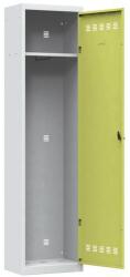 Vinco hegesztett öltözőszekrény, 1 rekeszes, 500 mm, hengerzárral, szürke/zöld
