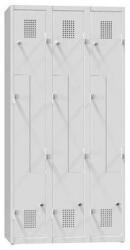 Polak Fém szekrény, Z ajtó, 6 rekeszes, 1850 x 900 x 500 mm, szürke/szürke