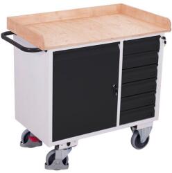 Cordes Műhelykocsi szekrénnyel és 6 fiókkal, emelt élekkel, 112, 5 x 61 x 104 cm, szürke