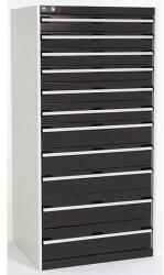 bott Műhely fiókos szekrény Bott Cubio, 160 x 80 x 52, 5 cm, 11 fiók, szürke-antracit