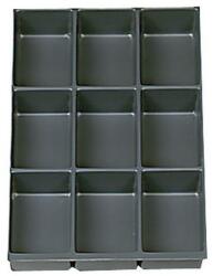 Bisley műanyag fiókos rendszerező, 9 rekeszes