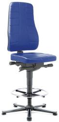 Bimossa 9641 műhelyszék siklóval, lábtartóval, kék