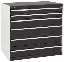 bott Műhely fiókos szekrény Bott Cubio, 100 x 105 x 65 cm, 6 fiókos, szürke-antracit