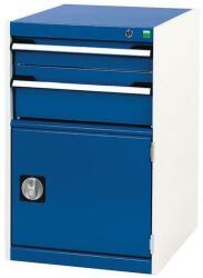 bott Műhely fiókos szekrény Bott Cubio, 80 x 52, 5 x 65 cm, 2 fiók, 1 szekrény, szürke-kék