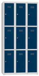 Polak Fém szekrény, 9 doboz, 1850 x 900 x 500 mm, szürke/sötétkék